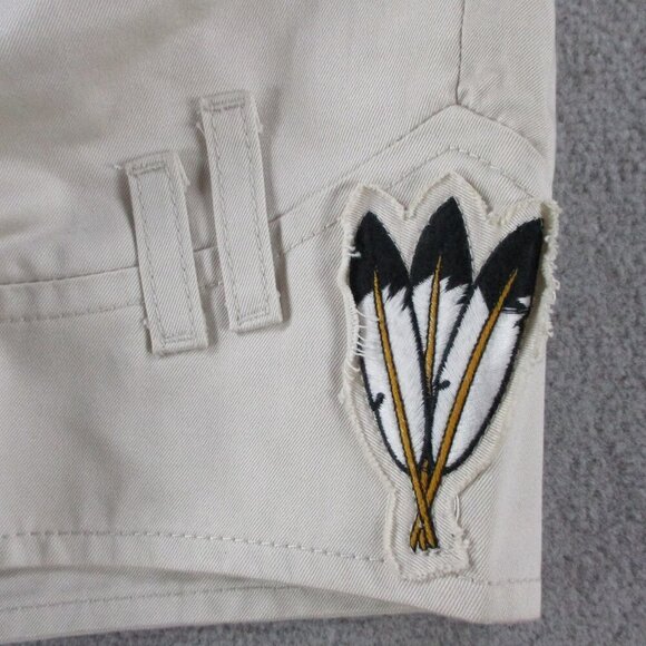 Dsquared Sexy Cargo Shorts Mens 46 Beige Made in Italy Patches Arrow Button Fly - Picture 5 of 13